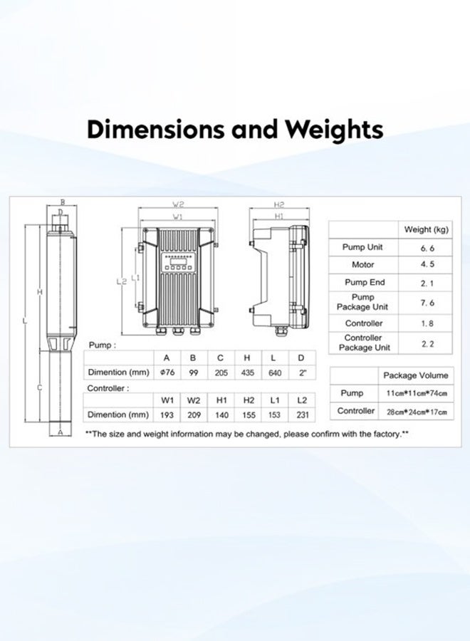 Maxima Solar Water Pump SPW2-7P-X-1K AC/DC High Efficiency Solar Pump for Agriculture, Irrigation, Residential & Commercial Water Supply Systems - Image 2